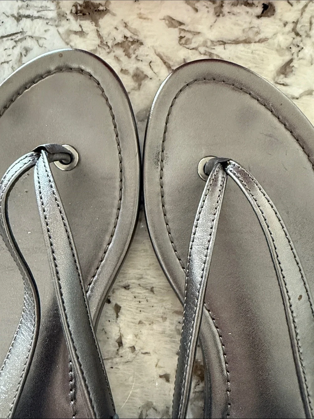 Tory Burch Silver Metallic Miller Slingback Sandals